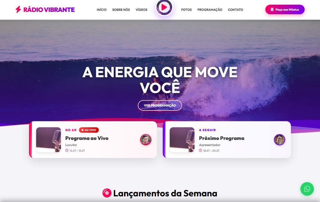 Site da rádio no WSECAST